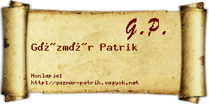 Gázmár Patrik névjegykártya